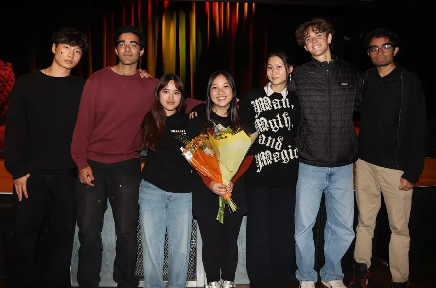Founders with flowers after pitching